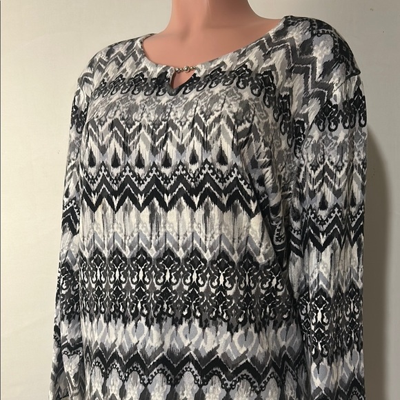 Alfred Dunner Women’s Top Shirt 100%Cotton 3/4 Sleeves Plus Size 1X - Picture 3 of 12